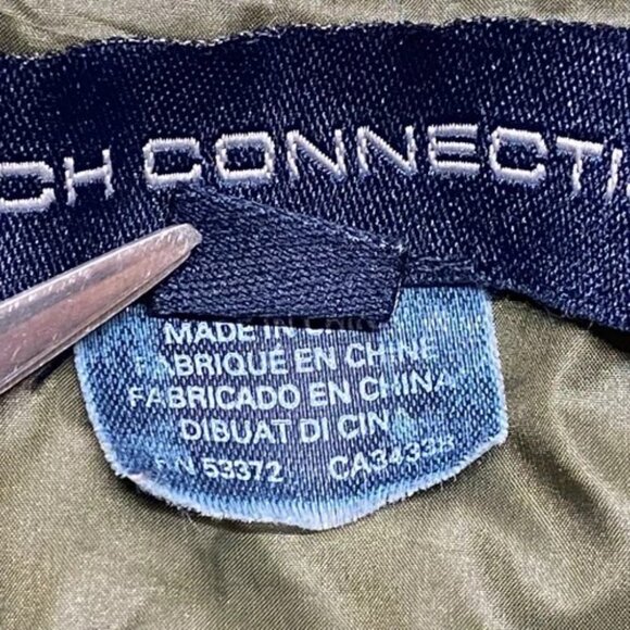 French Connection Quilted Bomber Jacket Women's Medium Olive Green Full Zip GUC - Picture 8 of 8